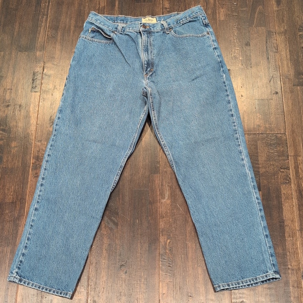 Vintage LL Bean Natural Fit Jeans Mens 33x27 Classic Blue‎ Straight Leg 90s